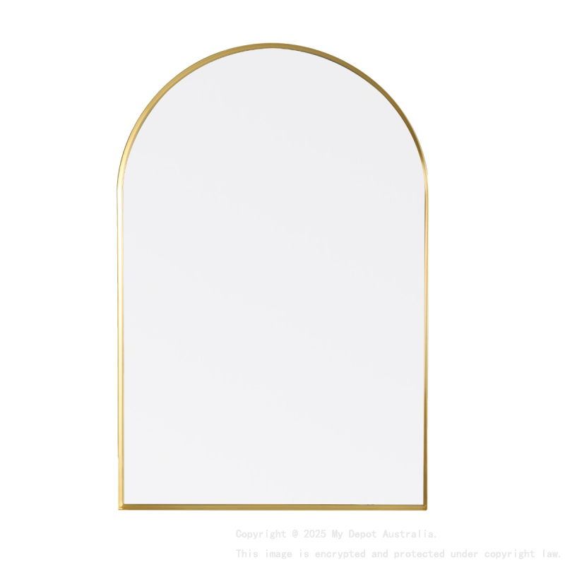 600X900X35mm Brushed Gold Arco Frame Mirror