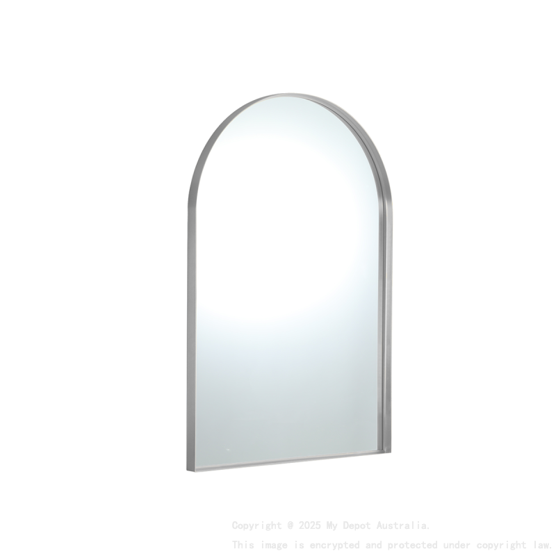 600X900X35mm Brushed Nickel Arco Frame Mirror