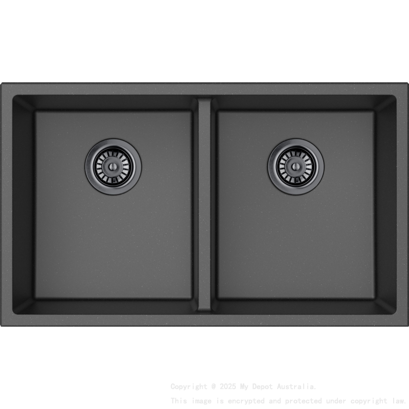 Size:762*457*241mm Bowl:710*405*228mm Matte Black Crete Granite Sink Double Bowl