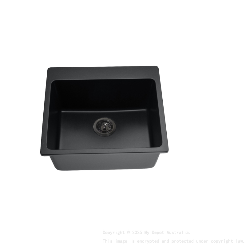 Size:550*510*235mm Bowl Size:499*398*235mm Matte Black Laufey Granite Laundry/Bar Sink