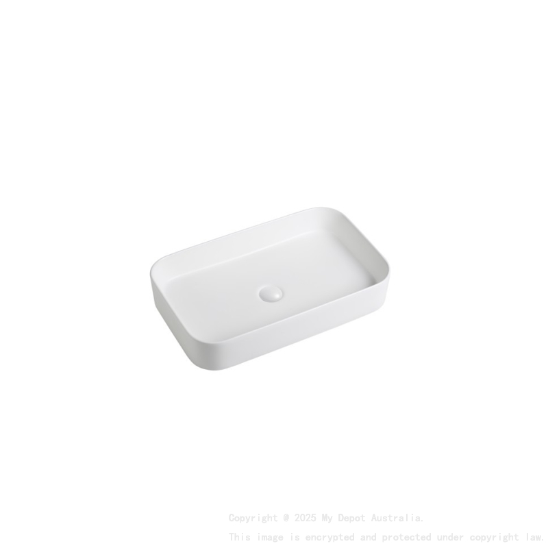 605*375*113mm Matte White Kliff Fine Ceramic Above Counter Basin No Overflow 32mm Waste