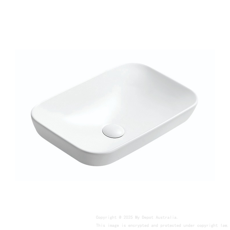 520*340*150mm Matt White Kliff Fine Ceramic Insert Basin No Oerflow