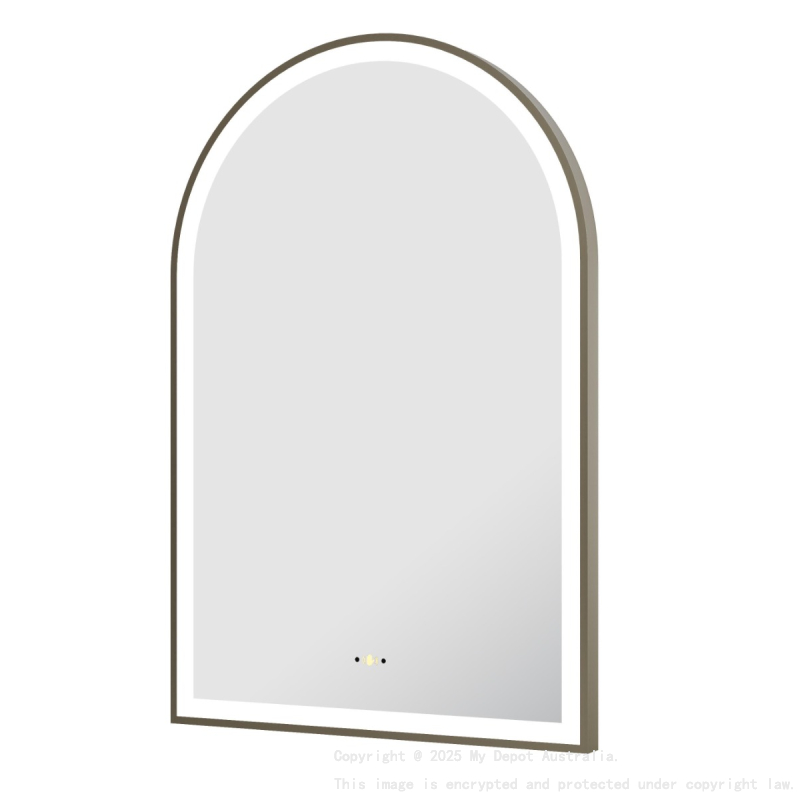 Size: 600(W)*900mm(H) Gun Metal Ellips Framed LED Mirror