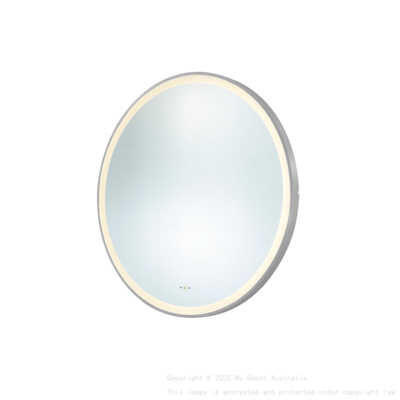600X600X32mm Brushed Nickle Orbis Framed LED Mirror