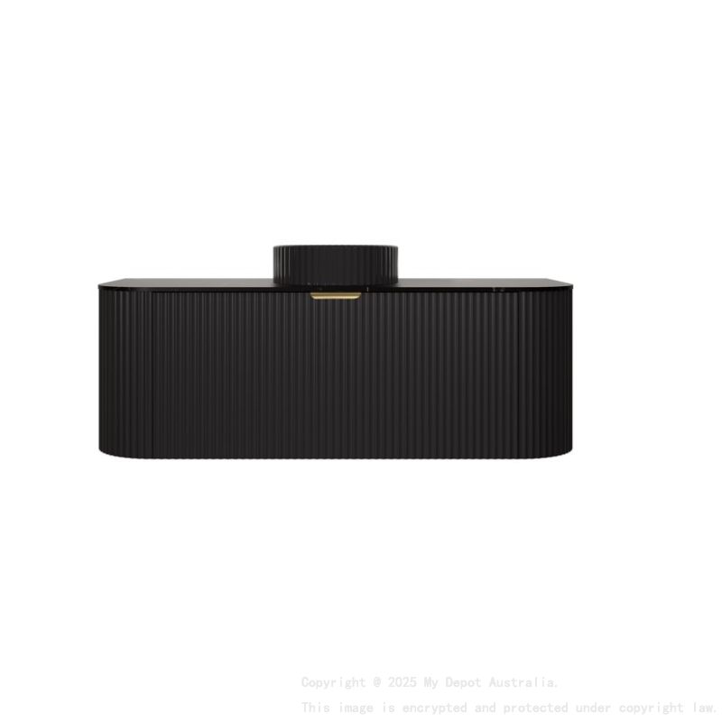 1190X455X400mm Matte Black Agena Modern Fluted Wall Hung Vanity PVC Cabinet