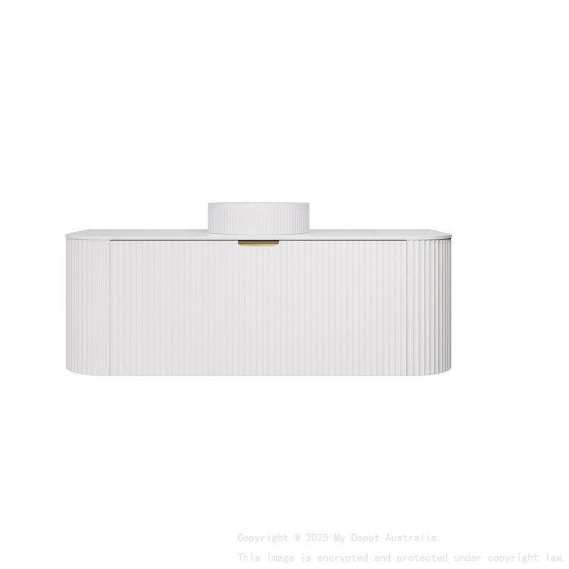 1190X455X470mm Matte White Agena Modern Fluted Wall Hung Vanity PVC Cabinet