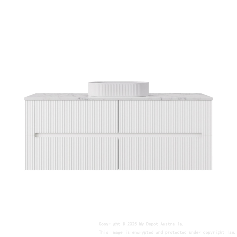1490*455*540mm Matte White Cabarita Morden Wall Hung PVC Cabinet For Single Bowl Only