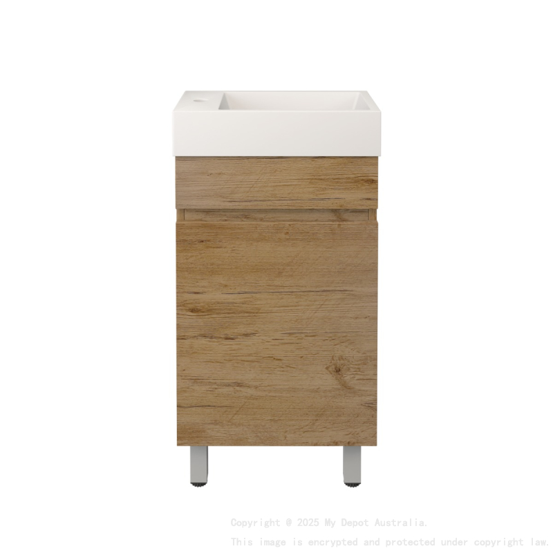 420X250X500mm Camden Modern Free Standing Cabinet Prime Oak Soft Closing Finger Pull Doors