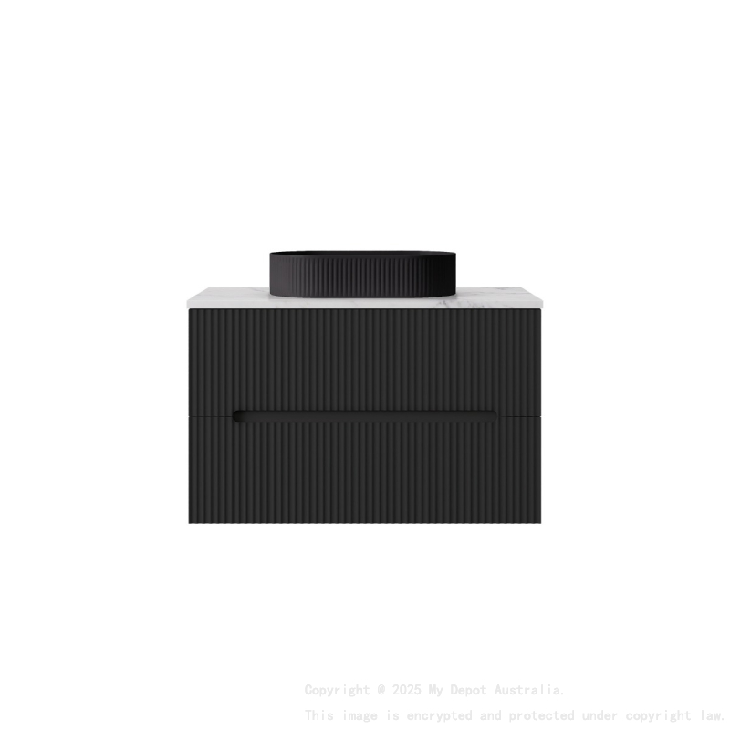 890*455*540mm Matte Black Cabarita Morden Wall Hung PVC Cabinet