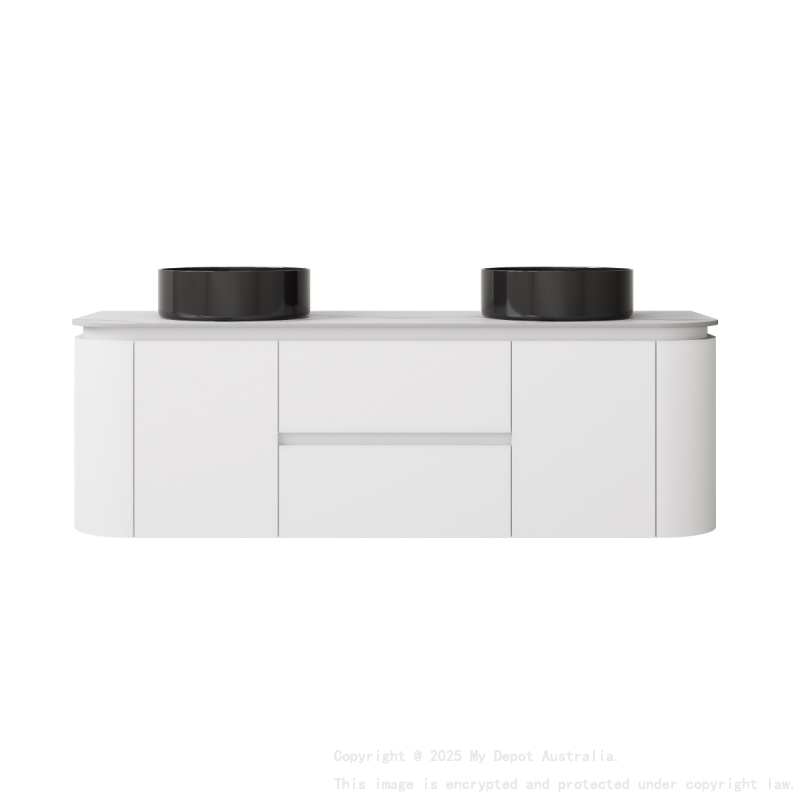 1490X455X470mm Matte White Devito Modern Wall Hung Vanity PVC Cabinet