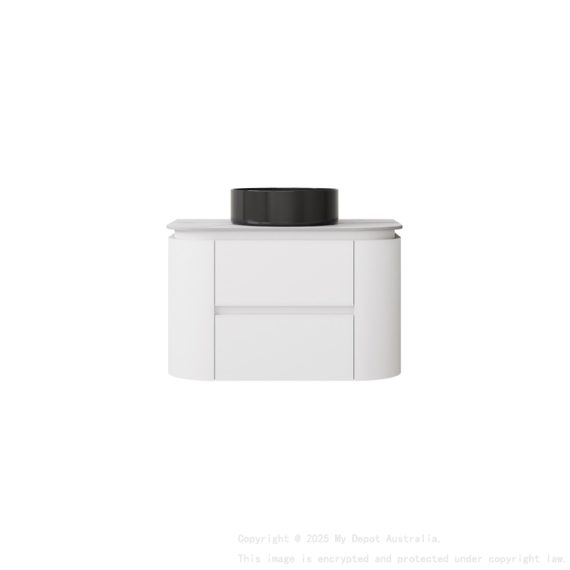 740X455X470mm Matte Black And White Devito Modern Wall Hung Vanity PVC Cabinet