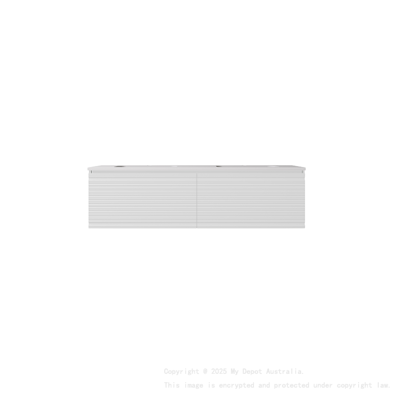 1490x455x400mm Matte White Sedona Modern Fluted Wall Hung PVC Cabinet