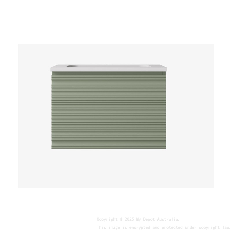 590x455x400mm Olive Green Sedona Modern Fluted Wall Hung PVC Cabinet