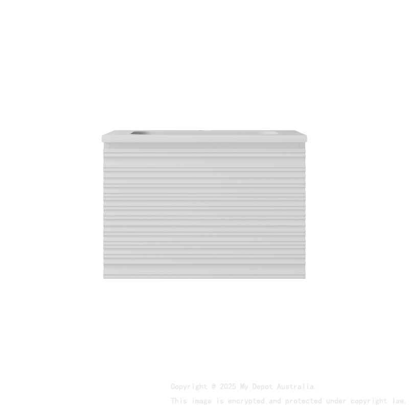 590x455x400mm Matte White Sedona Modern Fluted Wall Hung PVC Cabinet