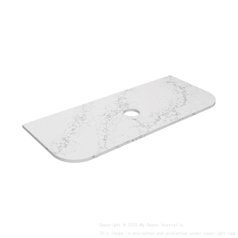 1205X505X20mm Calacatta White (WG486) Zero Silica Engineer Curve Stone Top