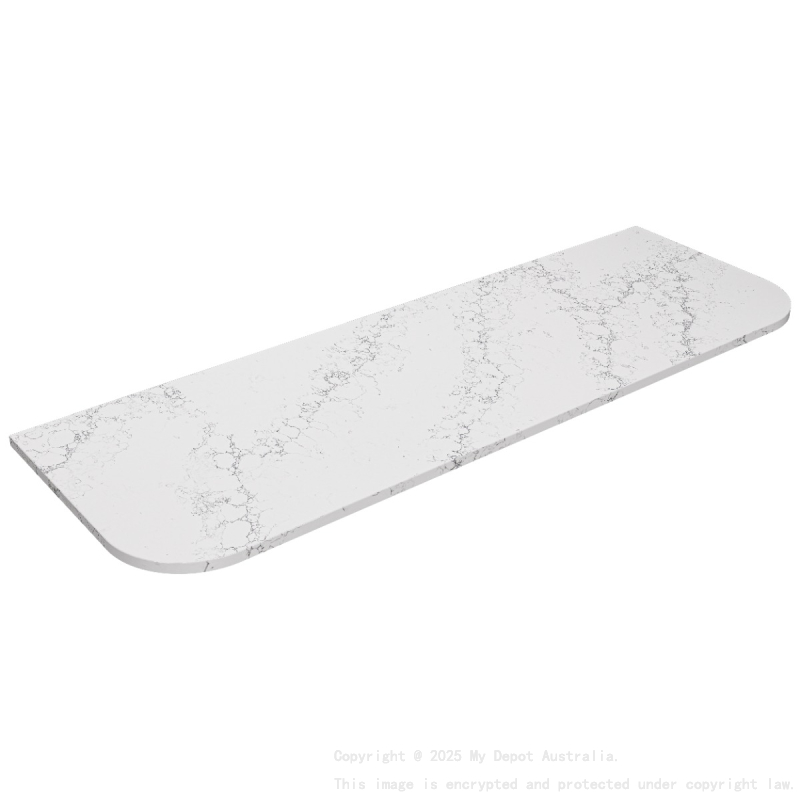 1505X505X20mm Calacatta White (WG486) Zero Silica Engineer Curve Stone Top