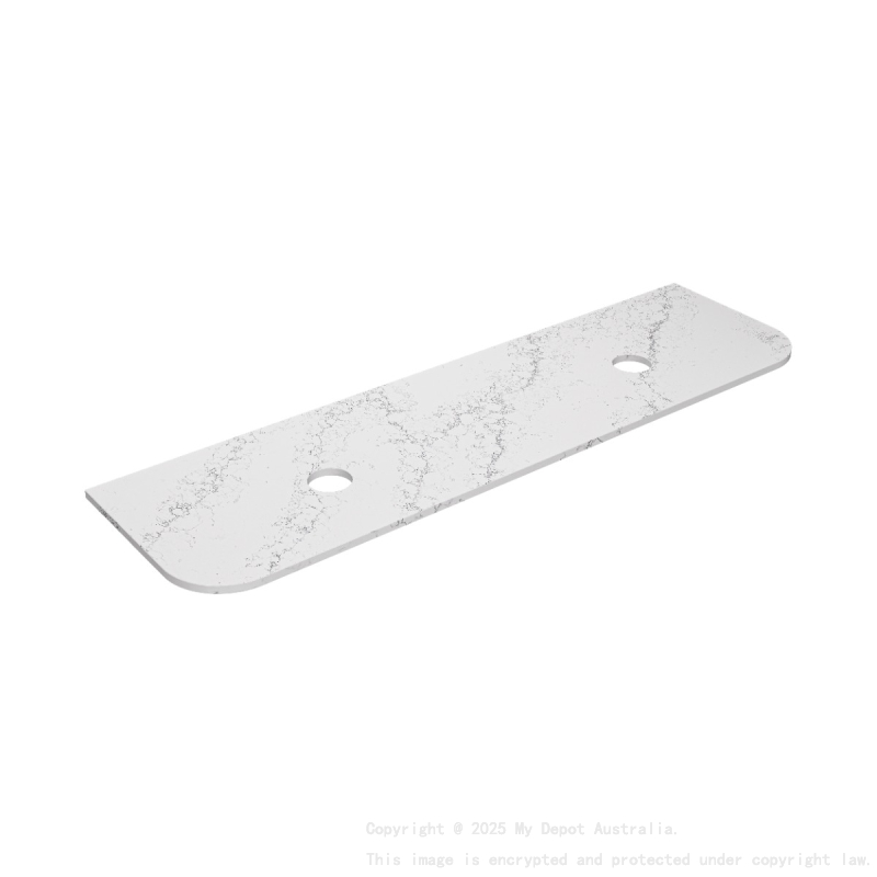 1805X505X20mm Calacatta White (WG486) Zero Silica Engineer Curve Stone Top