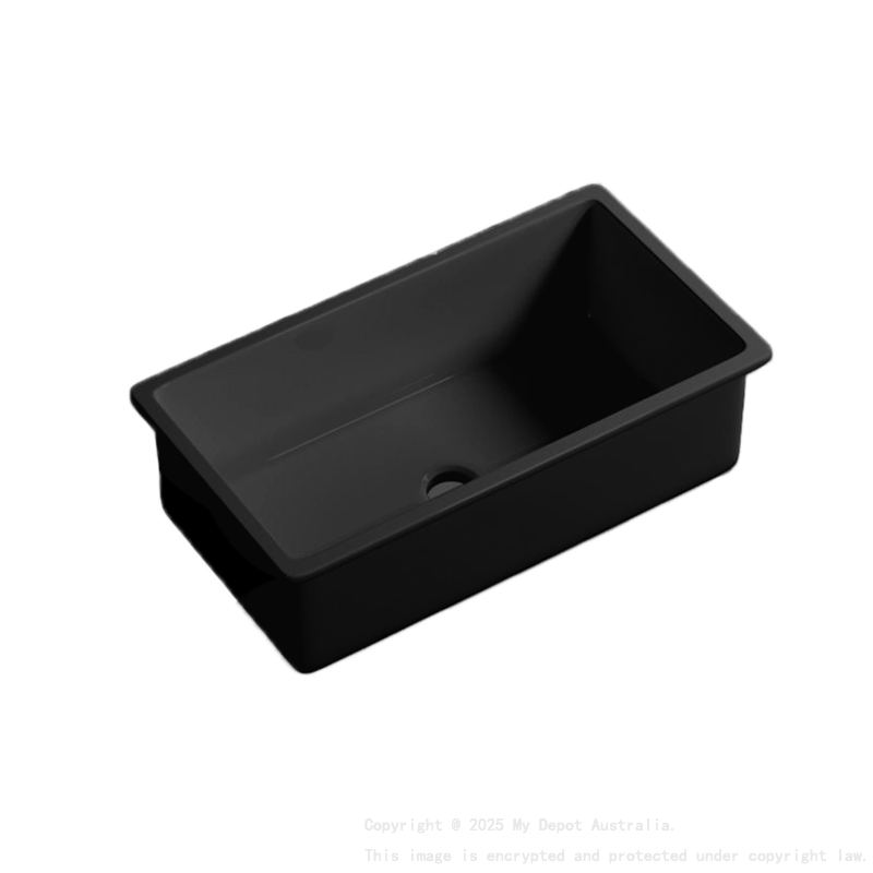 Size:760*459*254mm Matte Black Procida Fine Fireclay Inset/Undermount Sink Single Bowl Grid And Waste Included