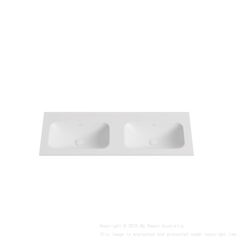 1205X465X145 Matte White Chasey Solid Surface Stone Basin Double Bowl