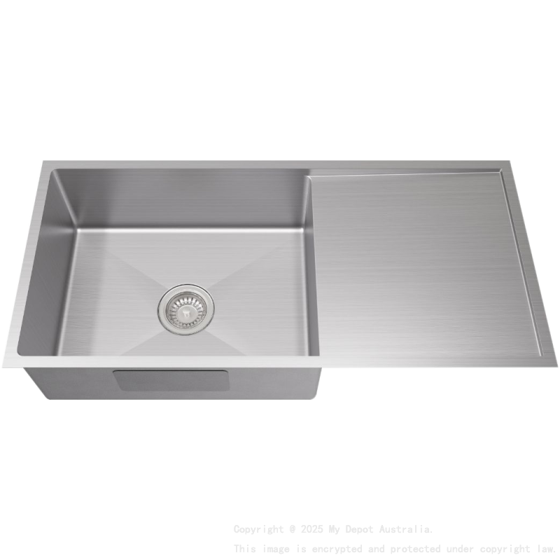 Bowl Size:540X400X230mm Overall Size:980X440X230mm Brushed Staineless Steel Kliff Hand Made Stainless Steel Sinks