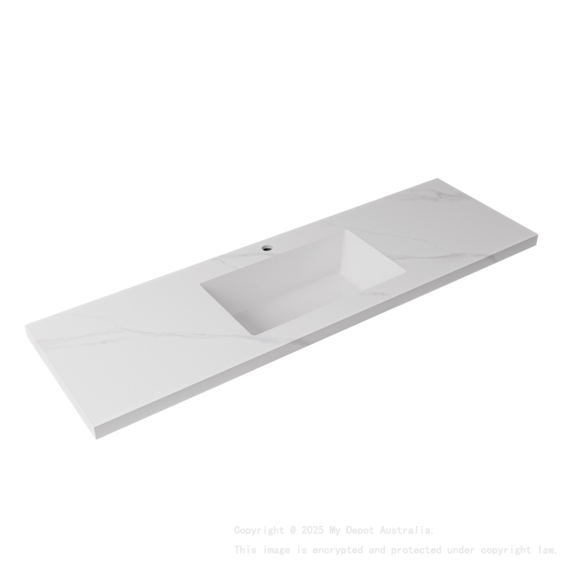 1500x460x190mm Carrara White Sintered Stone Seamlessjoined With Fine Ceramic Basin