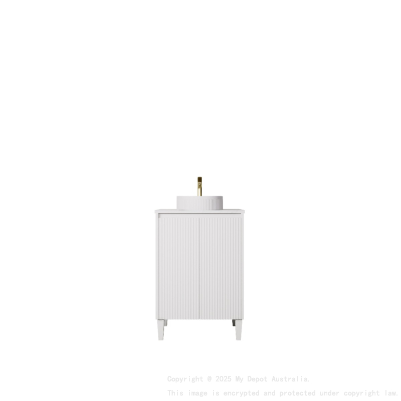 590x455x860mm Matte White Crete Modern Free Standing Vanity