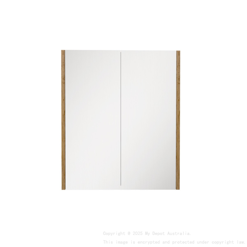 600×720×150mm Prime Oak Camden Pencil Edge Shaving Cabinet