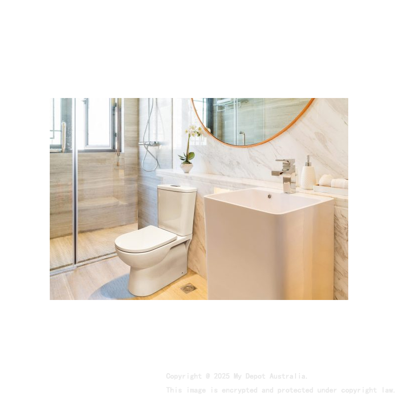 Moi Back To Wall Toilet Suite (Rimless) With Slim PP Seat Cover And Bottom Inlet Cistern T5B
