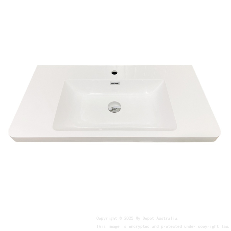 900mm O Shape Basin Poly Marble Top Round Edge