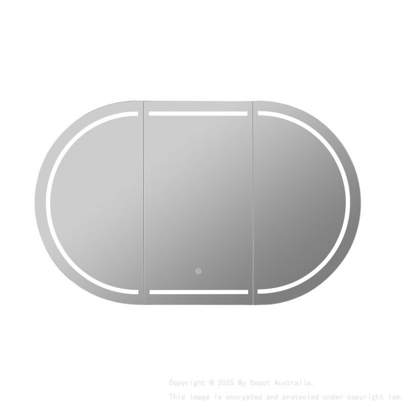 1200X750X155mm Matte White Allison Pill LED Shaving Cabinet