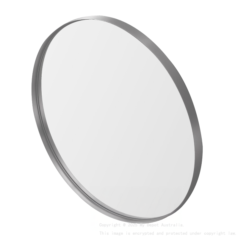 800X800X35mm Burshed Nickel Orbis Frame Mirror