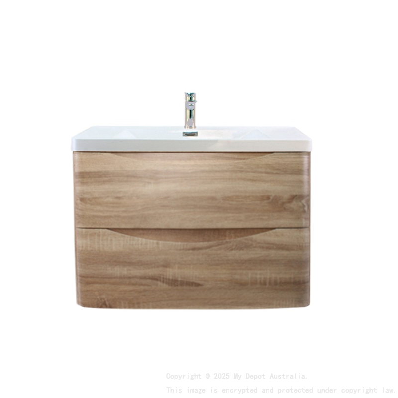 900mm White Oak MDF Bathroom Vanity 2 Doors ARC Wall Hung Cabinet Only