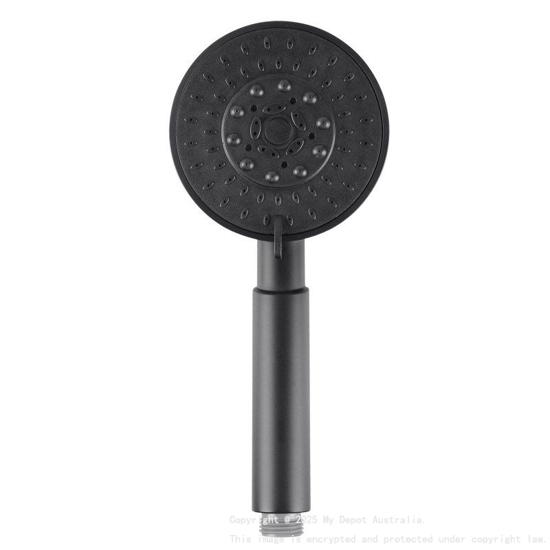 Black 5 Functions Round Handheld Shower
