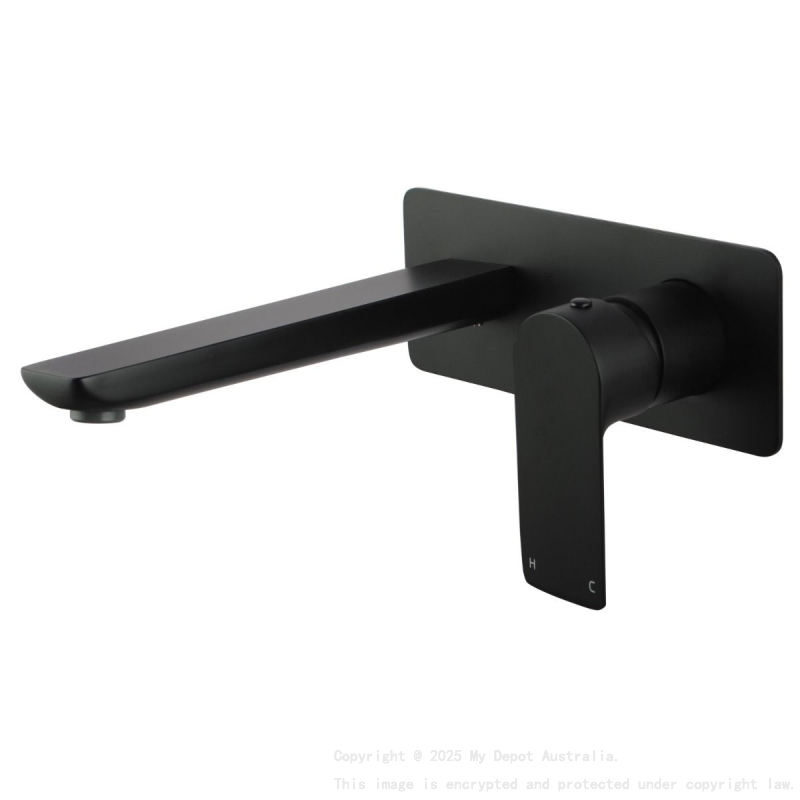 VOG Series Black Bathtub/Basin Wall Mixer With Spout