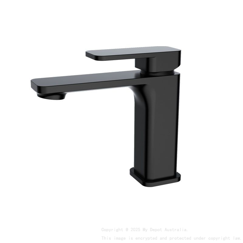 Ivano Series Black Square Short Basin Mixer