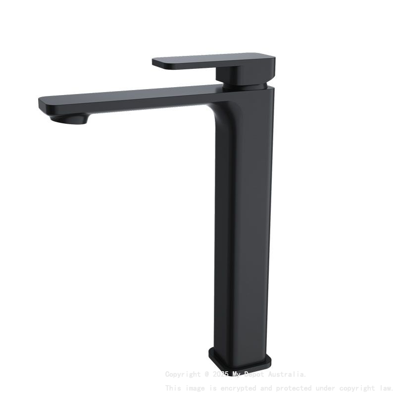 IVANO Solid Brass Matte Black Square Tall Basin Mixer