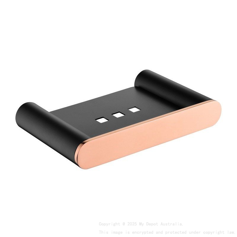 Rushy Black & Rose Gold Soap Dish Holder