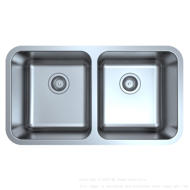 Otus Double Bowl Undermount Sink 822 x 460 x 230mm