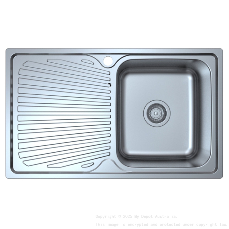 Otus Single Bowl & Drainer Sink 800 x 480 x 178mm