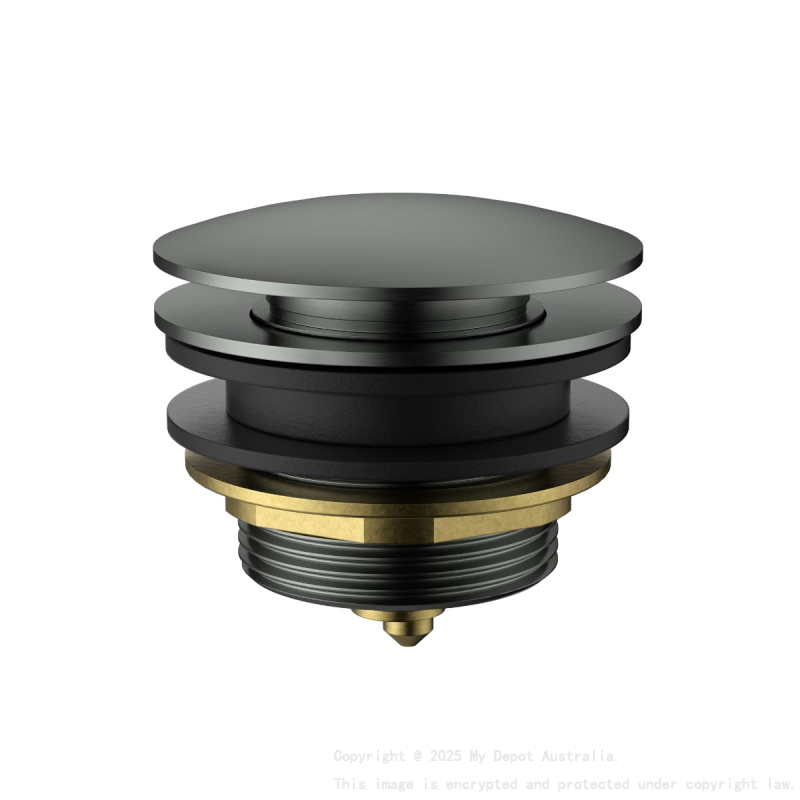 40mm Bath Pop-Up Plug With Removabel Waste No Overflow Gun Metal