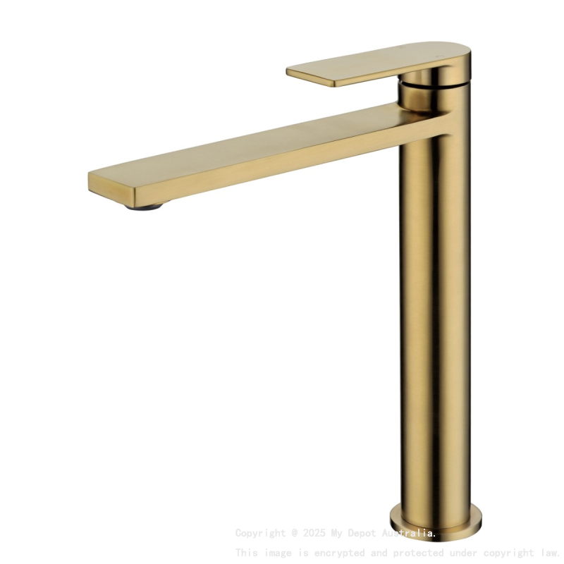 Ruki High Rise Basin Mixer Brushed Gold