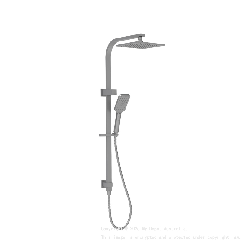 Eden Square Multi-function Shower Set Gun Metal, 250mm Plastic Shower Head