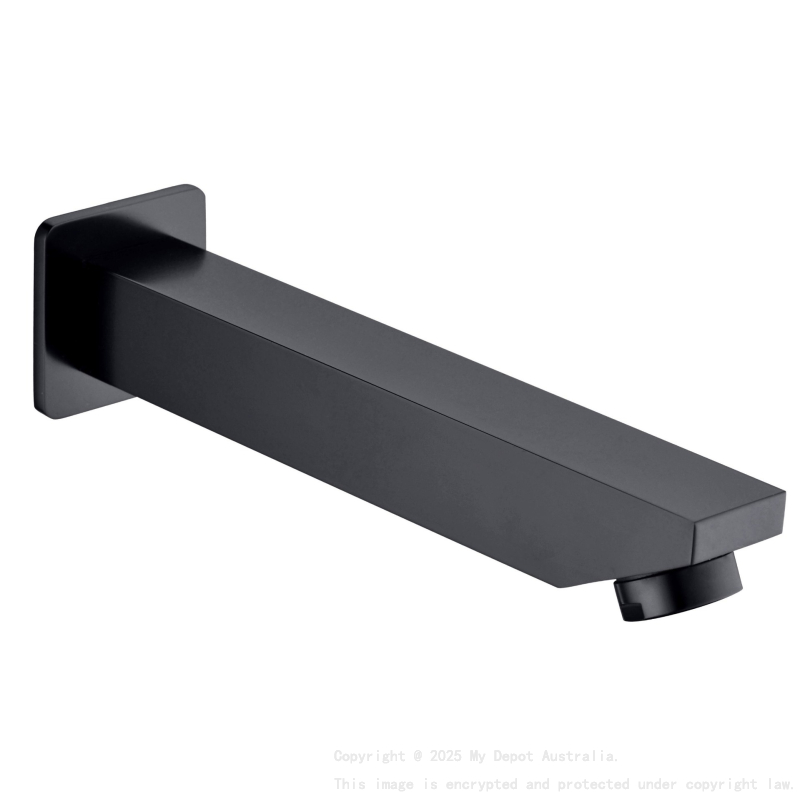 Yale Square Bath Spout 160mm Matt Black