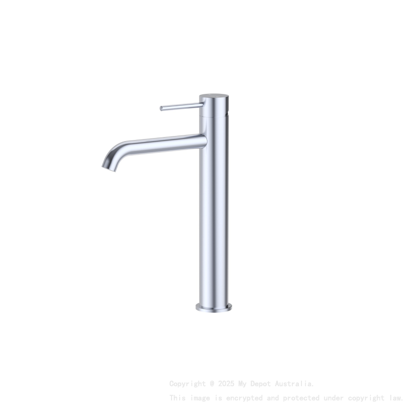 Otus Slimline SS Highrise Basin Mixer Curved Spout in Chrome