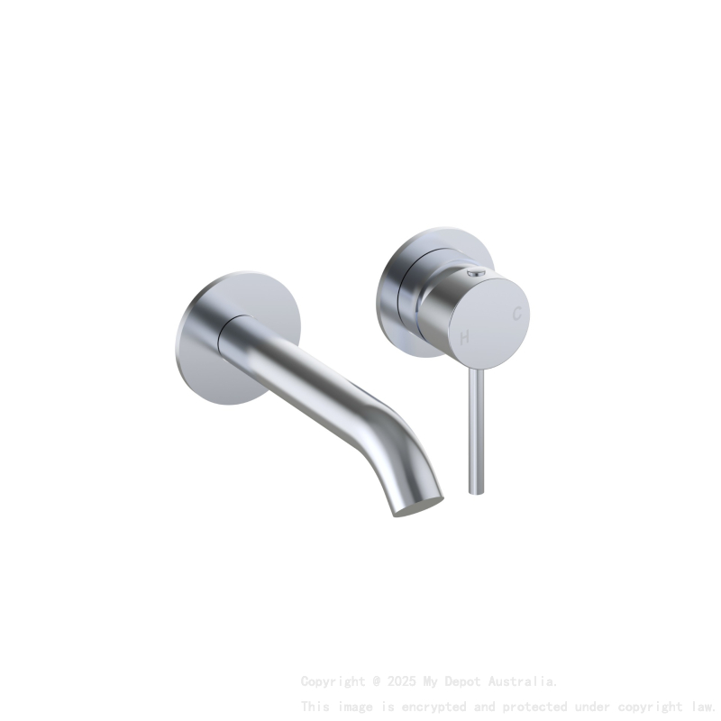 Otus Slimline SS Wall Basin Mixer Separate Back Plate Trim Kits in Chrome