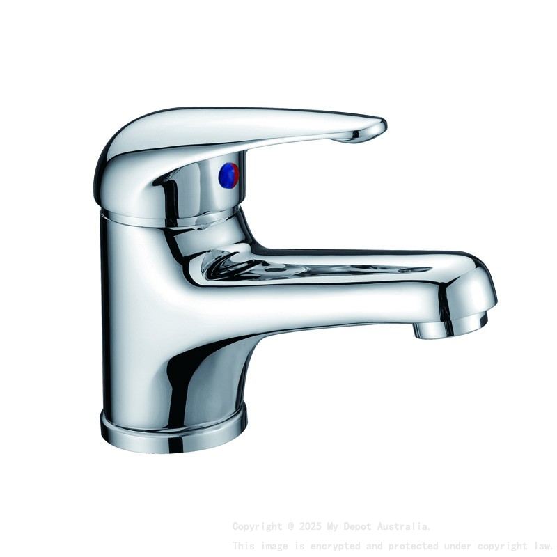 Ruby Slim Rectangle Handle Basin Mixer Chrome