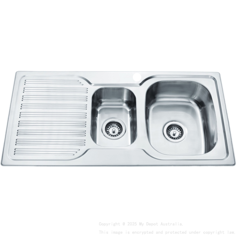 Eden 1 & 1/4 Bowl & Single Drainer 980 x 480 x 170mm