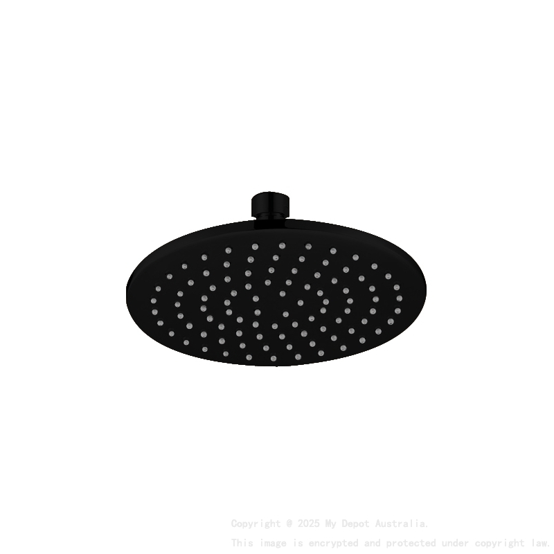 Cora Round Brass Shower Head 200 mm Matt Black