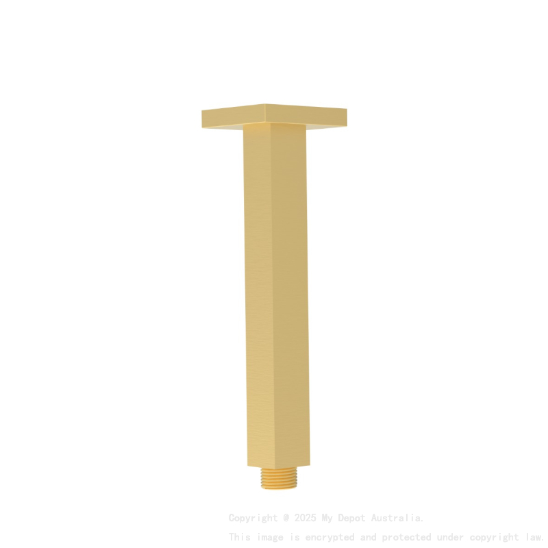 Square Vertical Shower Arm Brushed Gold
