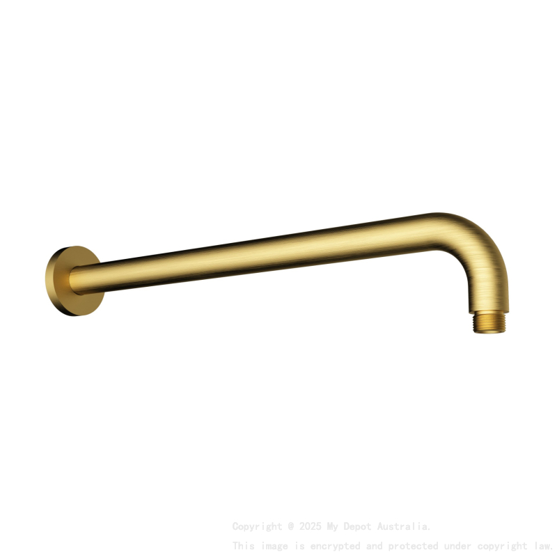 Round Horizontal Shower Arm Brushed Gold